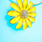 Gold Tone Coil Yellow Flower Pendant Necklace and Drop Earring Set - Reed House of Jewels