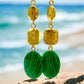 Three Drop Malachite Earring - Reed House of Jewels