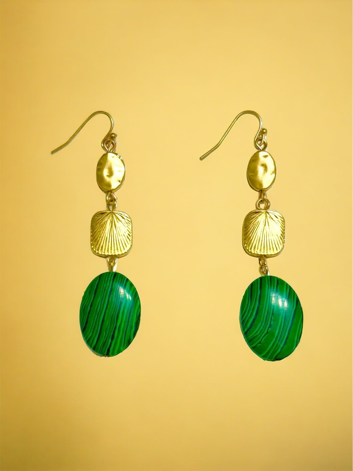 Three Drop Malachite Earring - Reed House of Jewels