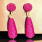 Gold Tone Pink Beaded Teardrop Earrings - Reed House of Jewels