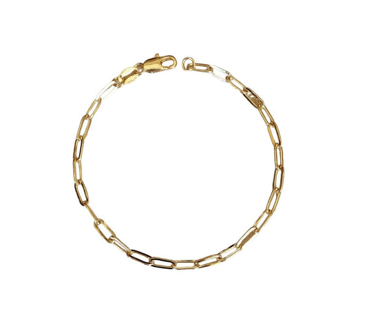 18k Gold Filled Short Link Paperclip Bracelet - Reed House of Jewels