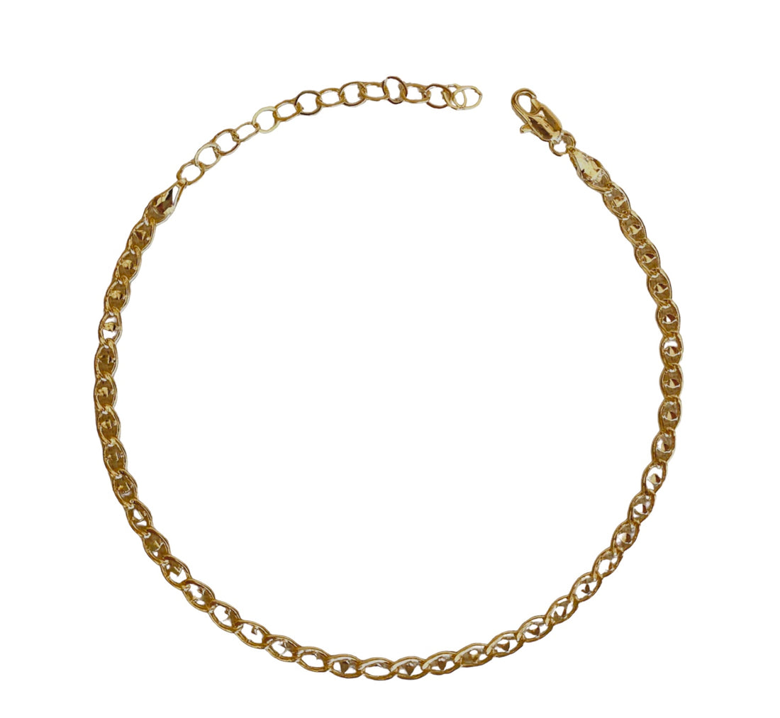 18k Gold Filled Detailed Mariner Anklet - Reed House of Jewels