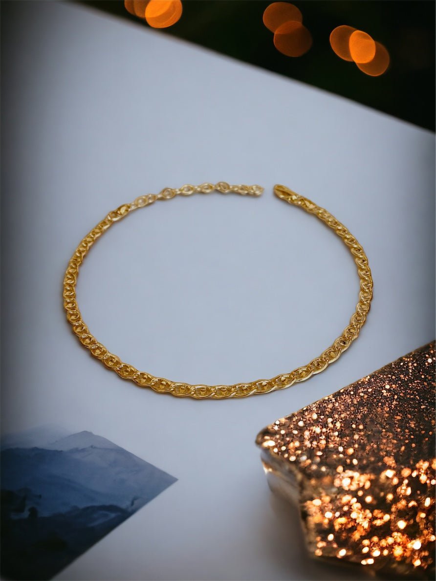 18k Gold Filled Detailed Mariner Anklet - Reed House of Jewels