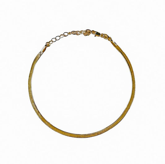 18k Gold Filled 3.0mm Thickness Herringbone Anklet - Reed House of Jewels