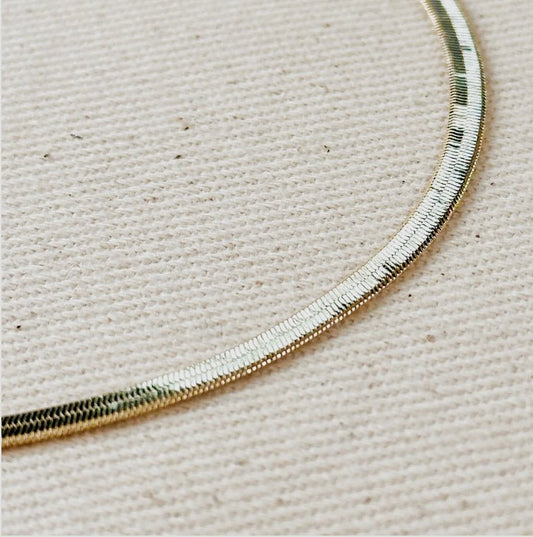 18k Gold Filled 3.0mm Thickness Herringbone Anklet - Reed House of Jewels