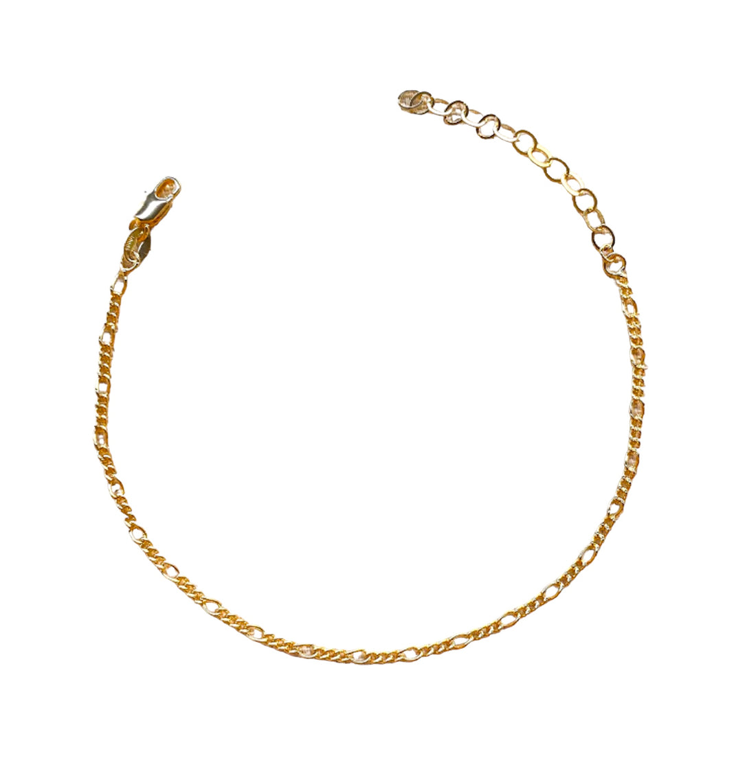 18k Gold Filled 2mm Rounded 3x1 Figaro Anklet - Reed House of Jewels