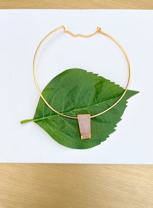 Deva with Rose Quartz Stone Necklace - Reed House of Jewels