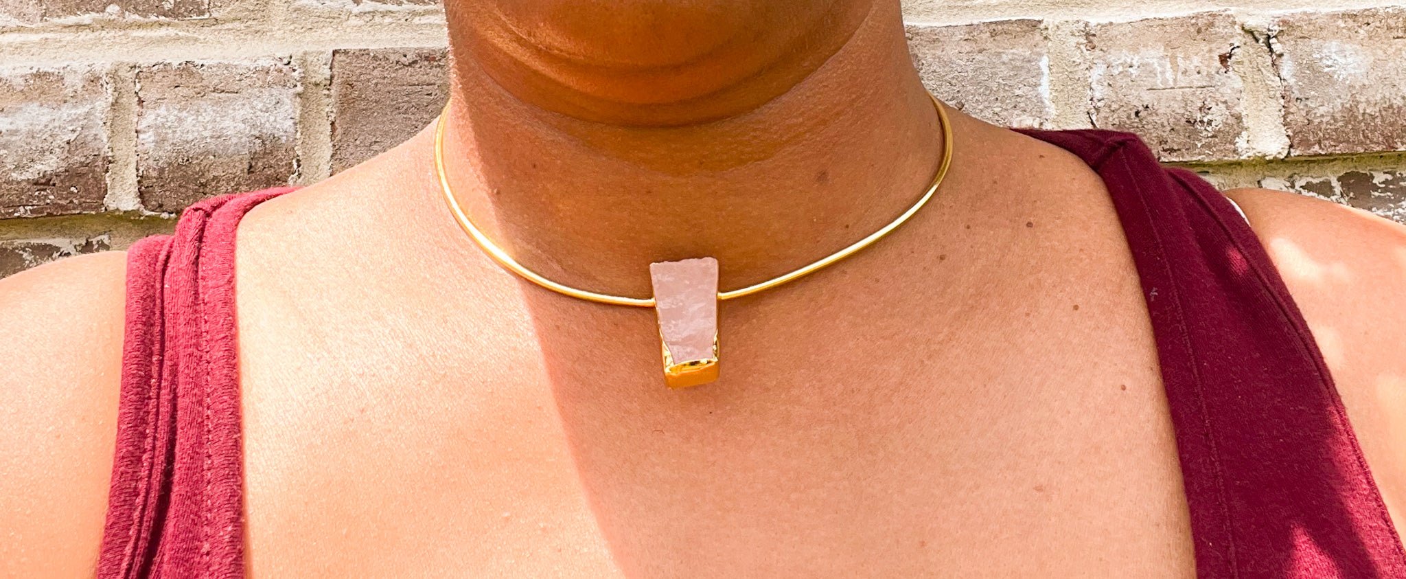 Deva with Rose Quartz Stone Necklace - Reed House of Jewels