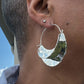 Polished Silver Winged Hoop Earrings - Reed House of Jewels