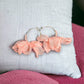 Pink Fabric Petals Hoop Earrings - Reed House of Jewels