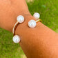 7" Faux Big Pearl Cuff Bracelet Asymmetric