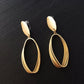 Gold Tone Rugby Clip - on Earrings - Reed House of Jewels