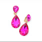 Fuchsia/Hot Pink Crystal Teardrop Earrings - Reed House of Jewels