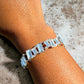 Silver - Tone Baguette Clear Stone Flex Bracelet - Reed House of Jewels