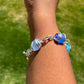 Cultured Sea Glass Linked Bracelet - Blue/Green Multi - Reed House of Jewels