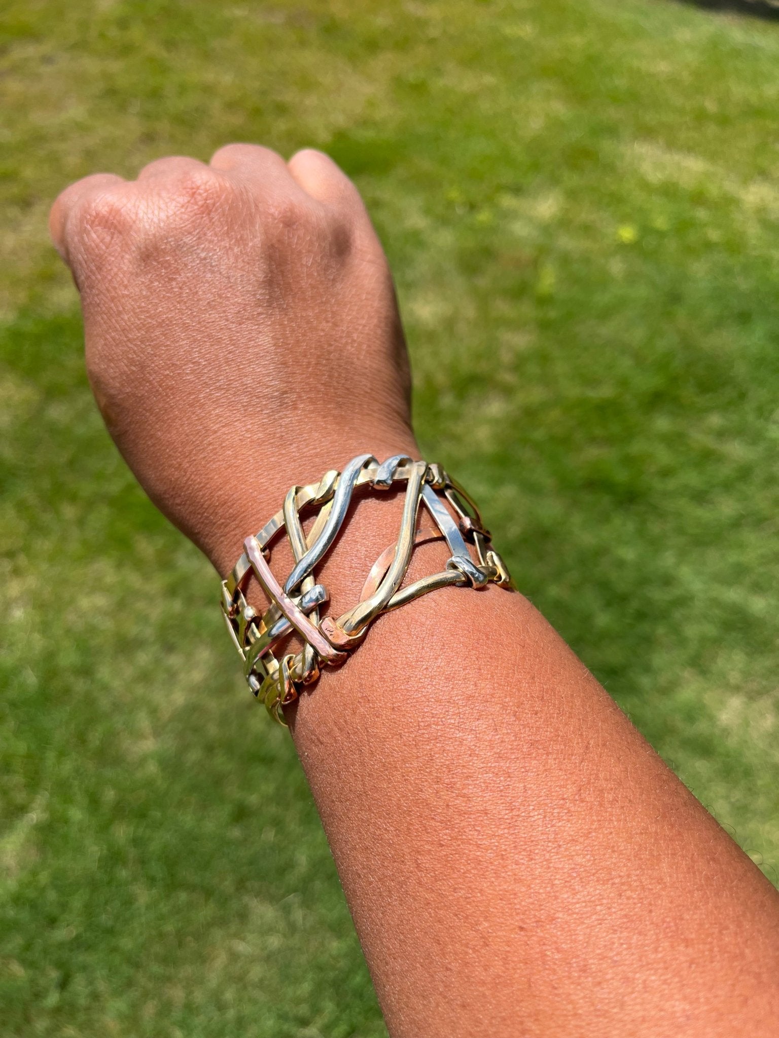 Mixed Metal Scribble Cuff Bracelet - Reed House of Jewels