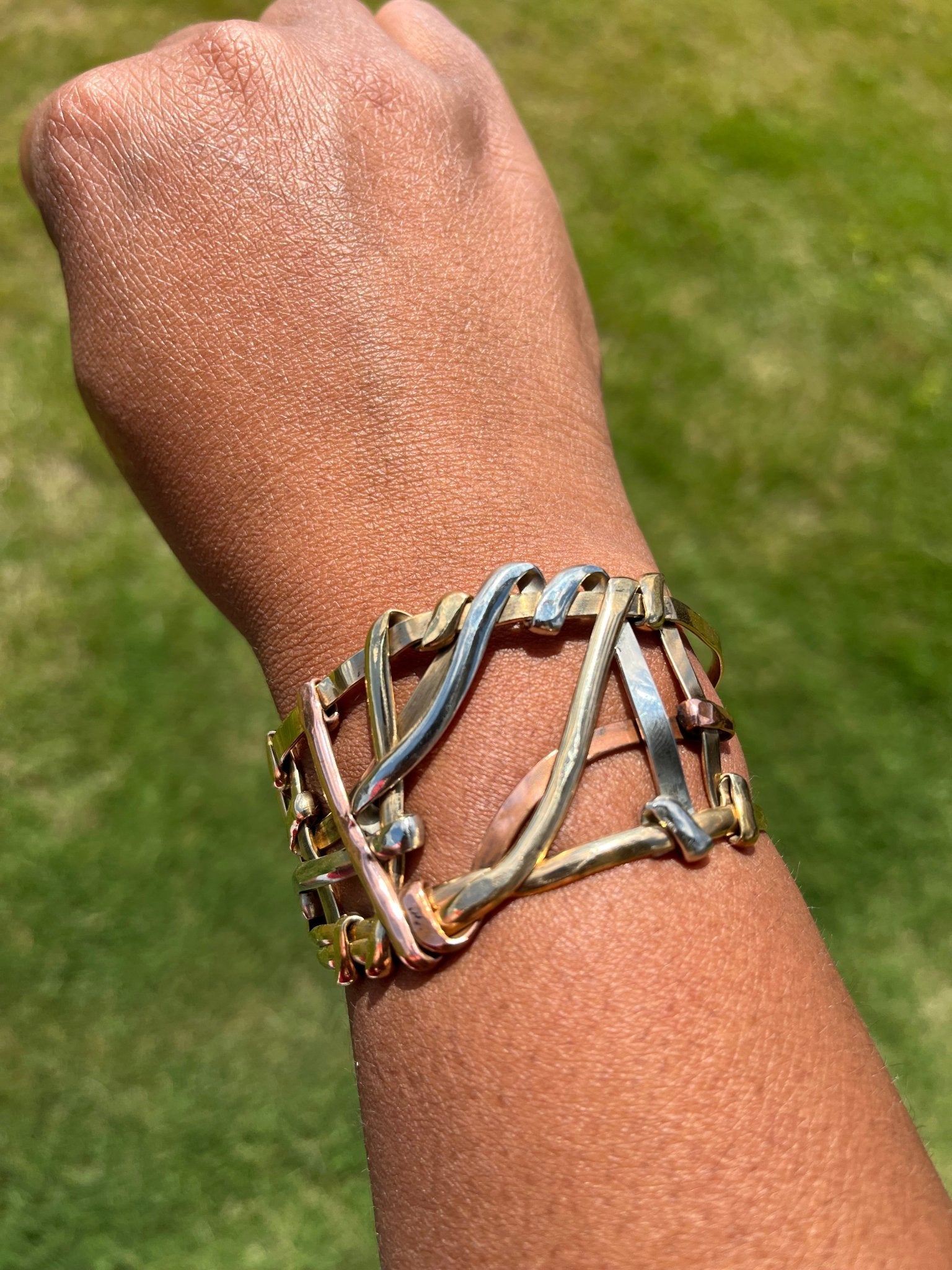 Mixed Metal Scribble Cuff Bracelet - Reed House of Jewels