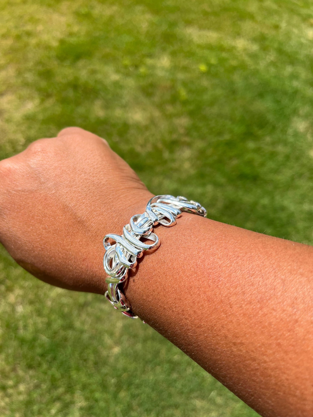 Silver Plated Narrow Scribble Cuff Bracelet - Reed House of Jewels