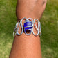 Cultured Sea Glass Cuff Bracelet - Cobalt Blue - Reed House of Jewels