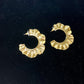 Gold Wave Scalloped Hoop Earrings - Reed House of Jewels