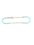 Mint Crystal and Gold Tone Anklet - Reed House of Jewels