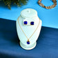 Gold Tone and Sapphire Blue Square Pendant Necklace - Reed House of Jewels