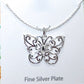 Silver Tone Small Filigree Pattern Butterfly Necklace - Reed House of Jewels