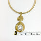 Gold Tone Wrapped Necklace with Gold and Faux Pearl Pendant - Reed House of Jewels