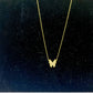 Gold Tone and Crystal Small Butterfly Necklace/Earring Set - Reed House of Jewels