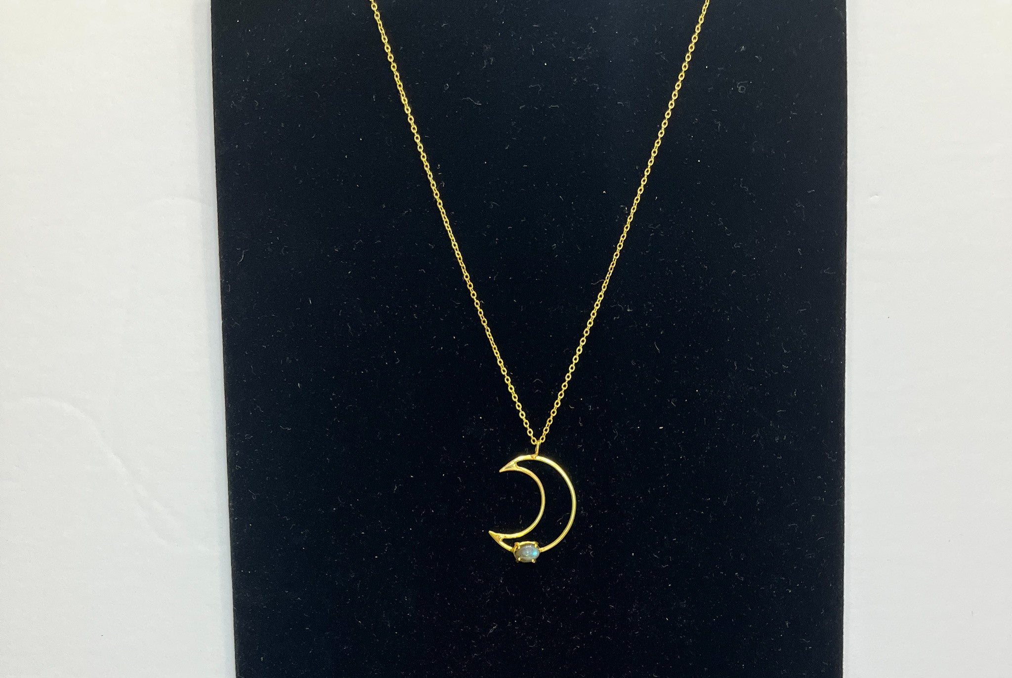 Labradorite Crescent Moon Necklace - Reed House of Jewels