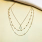 Three Layer Chain Necklace with Crystal Clover Charm - Reed House of Jewels