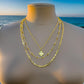 Three Layer Chain Necklace with Crystal Clover Charm - Reed House of Jewels