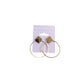 Gold Tone Circle and Diamond Drop Earrings - Reed House of Jewels