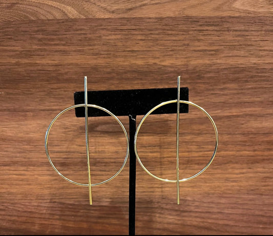 Geometric Large Circle and Bar Earrings - Reed House of Jewels