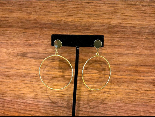 Gold Tone Circle Drop Dangle Earrings - Reed House of Jewels