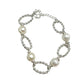 Pearl and Silver Tone Oval Bracelet - Reed House of Jewels