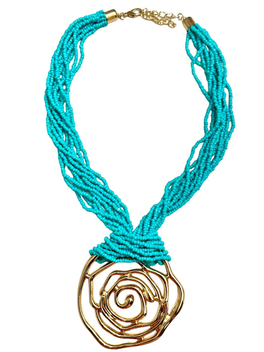 Teal Beaded Necklace - Reed House of Jewels