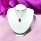 Gold Tone and Fuchsia Square Pendant Necklace - Reed House of Jewels