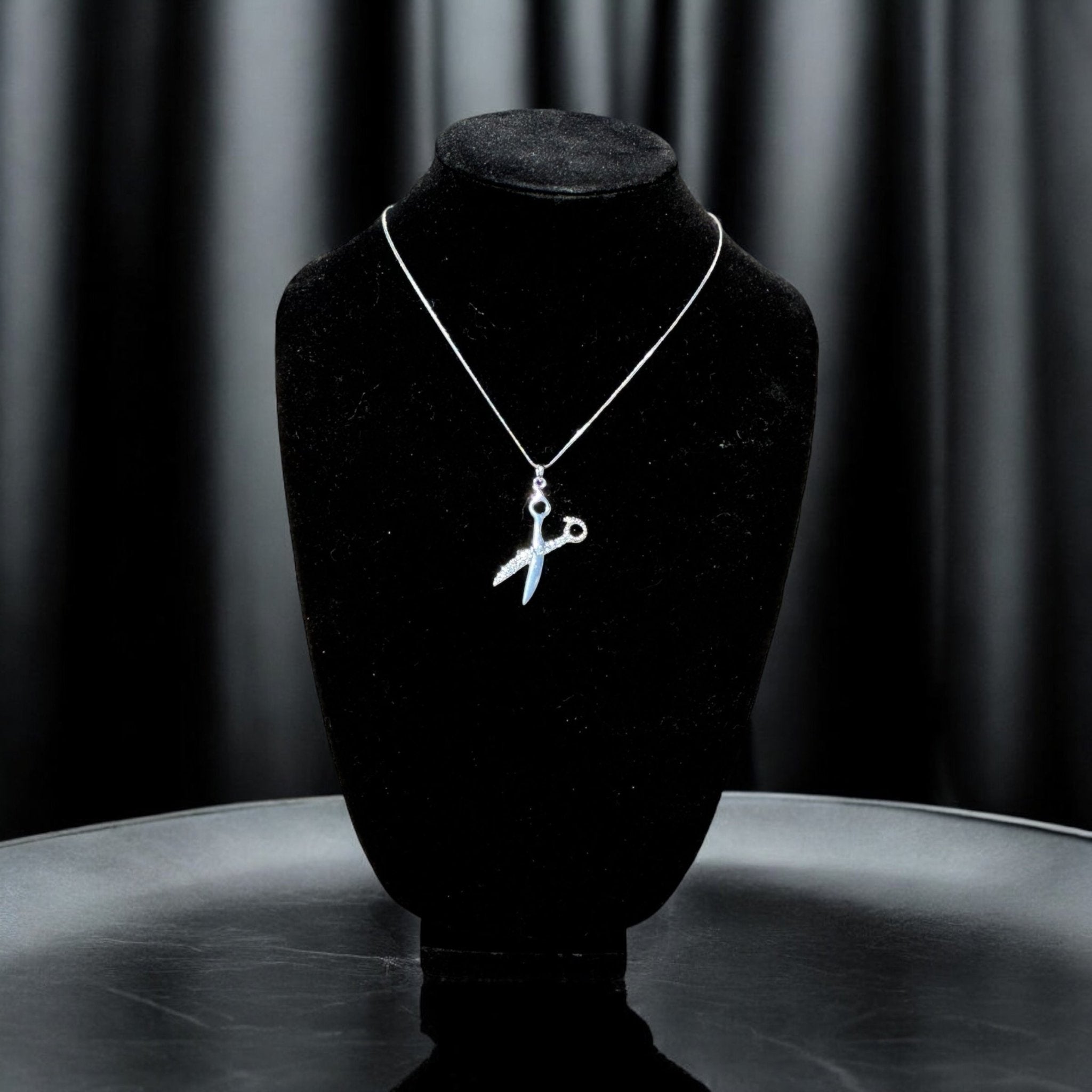 Crystal Large Scissors Pendant Necklace - Reed House of Jewels