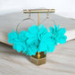 Teal Pom Floral Drop Earrings - Reed House of Jewels