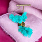 Teal Pom Floral Drop Earrings - Reed House of Jewels