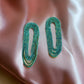 Turquoise Color Crystal Oval Drape Earrings - Reed House of Jewels