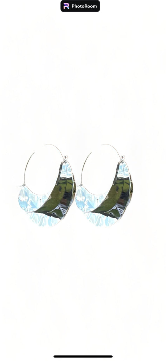 Polished Silver Winged Hoop Earrings - Reed House of Jewels