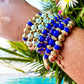 Blue and Pearl 7 Pcs Charm Bracelet Stack - Reed House of Jewels