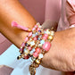 Mauve Glass Bead 6 Pcs Charm Bracelet Stack - Reed House of Jewels