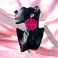 Hot Pink Geometric Shou Pattern Double Drop Earrings - Reed House of Jewels