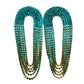 Turquoise Color Crystal Oval Drape Earrings - Reed House of Jewels