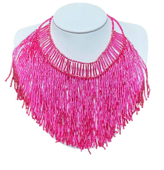 Magenta Beaded Choker Necklace - Reed House of Jewels