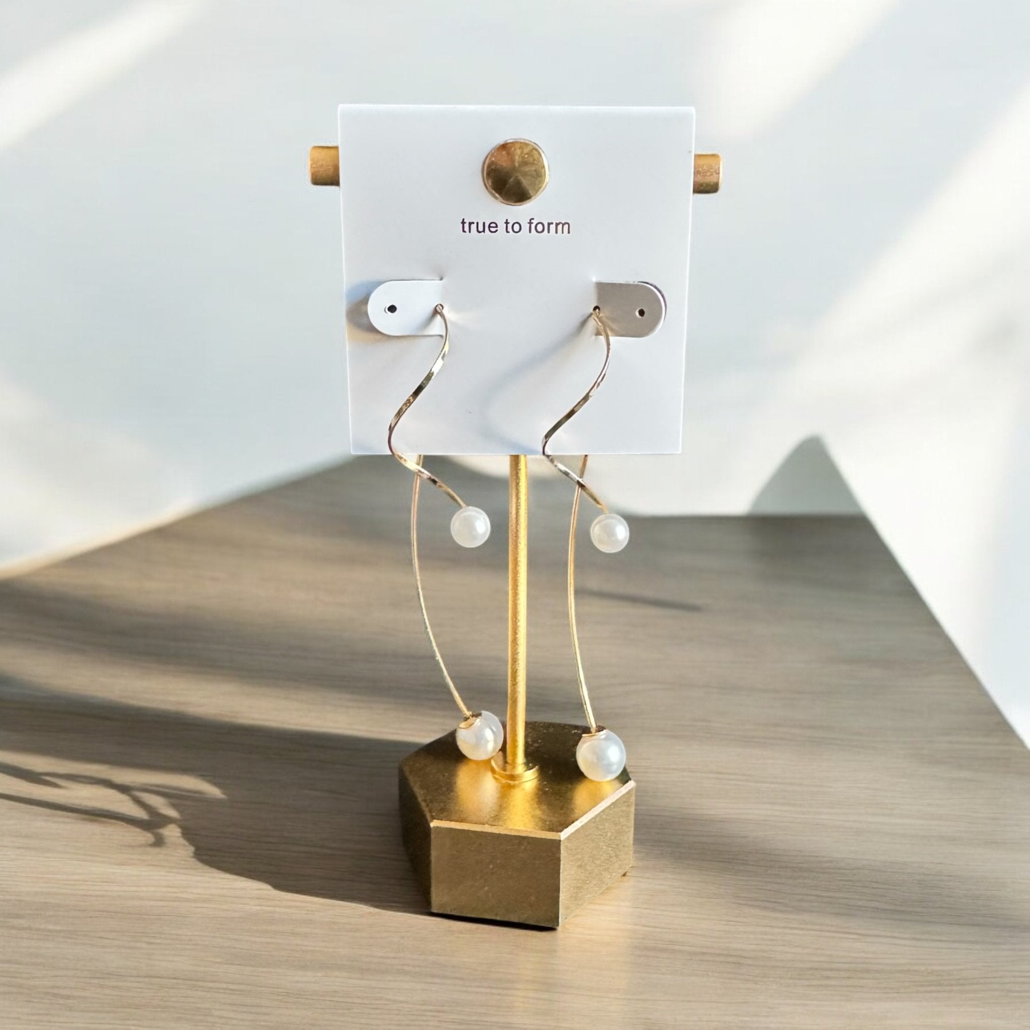 Pearl and Gold Spiral Theader Earrings - Reed House of Jewels