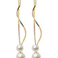 Pearl and Gold Spiral Theader Earrings - Reed House of Jewels